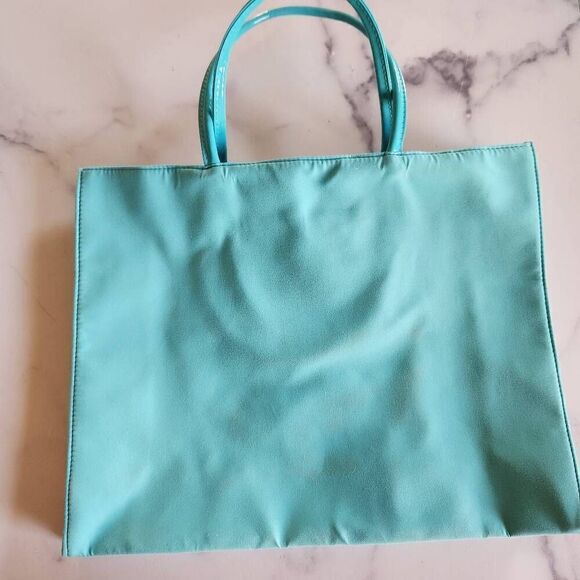 Lancome Paris turquoise Jamaican blue ocean water tote bag - Picture 4 of 5